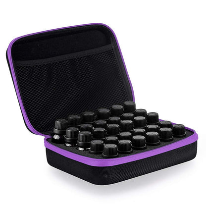 Essential Oils Carrying Case Holds, 30 Bottles 5ml, 10ml, 15ml Bottles Storage Organizer Bag Hard Shell EVA（Purple）