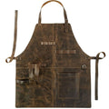 Rustic Apron with Large Pockets and Adjustable Straps, Full Grain Leather, Handmade Leather Apron,Heat & Flame-Resistant Heavy Duty Work Apron Woodworking Shop Apron