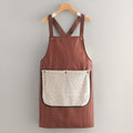 Apron - Kitchen Apron - Waterproof and Stain Resistant - Professional Cooking Apron - With Pockets and Removable Towels - Apron for Women and Men - Coffee Brown