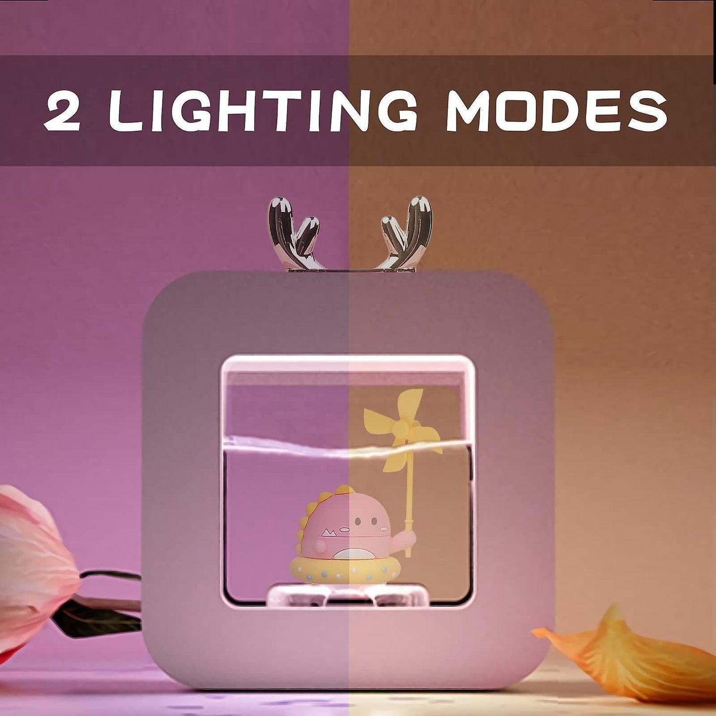 400ml Cool Mist Humidifier for Bedroom, Night Light Essential Oil Diffuser