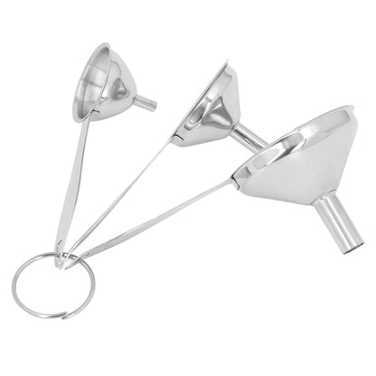 3PCS Small Funnels Stainless Steel Multifunctional Mini Filling Funnel Kit for Transferring Essential Oils Liquid Fluid