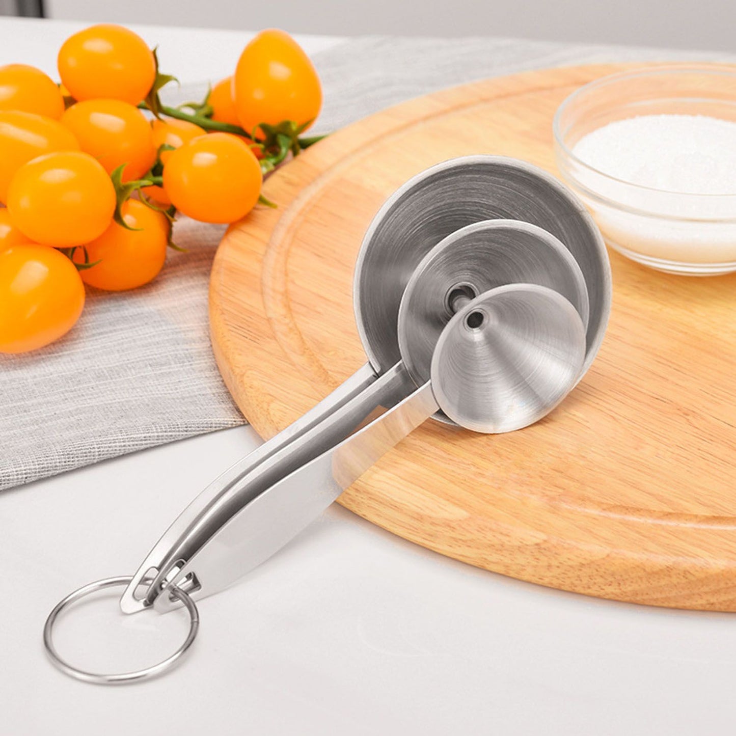 3PCS Small Funnels Stainless Steel Multifunctional Mini Filling Funnel Kit for Transferring Essential Oils Liquid Fluid