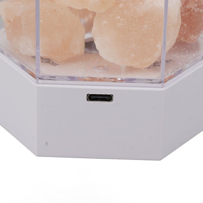 Himalayan Salt Lamp LED RGB Dimmable USB Decorative Essential Oil Aromatherapy Natural Crystal Salt Night Light for Bedroom Living Room