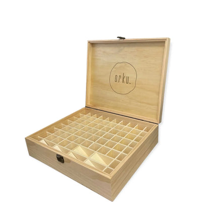 Orku 74 Essential Oil Bottle Storage Box Wooden Organiser Aromatherapy Case