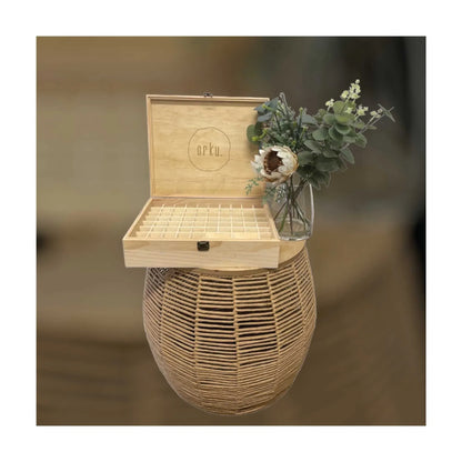 Orku 74 Essential Oil Bottle Storage Box Wooden Organiser Aromatherapy Case
