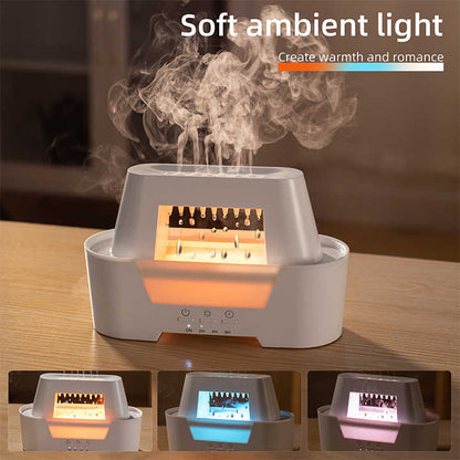 White 300ml Ultrasonic Aroma Diffuser with Cracked Light Design - Cool Mist Humidifier for Home and Office