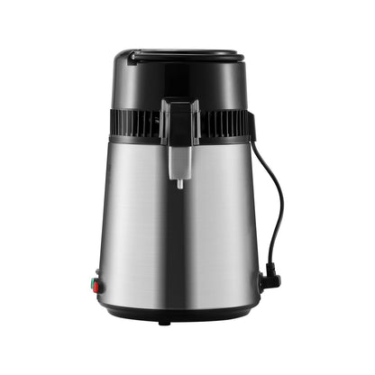 Water Distiller, 4L 1.05 Gallon Pure Water Purifier Filter For Home Countertop, 750W Distilled Water Maker, Stainless Steel Interior Distiller Water Making Machine to Make Clean Water, Silvery