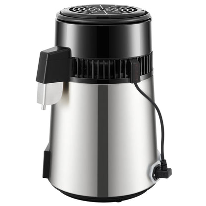 4L Water Distiller 1.5L/H Distilled Water Maker Timing Dual-Temp Silver