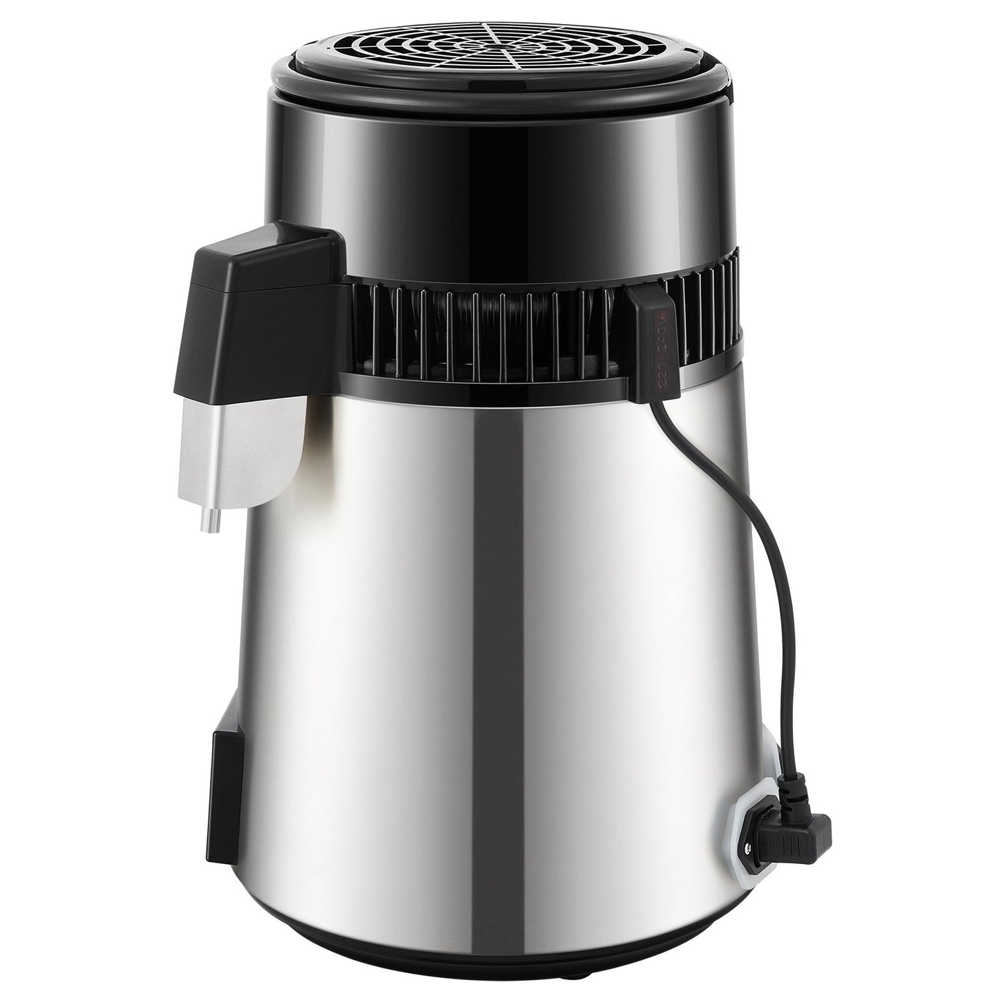 4L Water Distiller Distilled Water Maker 1 L/H w/ Timing Dual-Temp Silver
